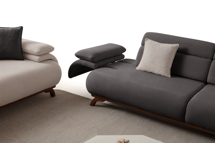 Atelier Del Sofa Bonjo Walnut - Anthracite Sofá de 3 Plazas Atelier Del Sofa Bonjo Walnut - Anthracite Sofá de 3 Plazas